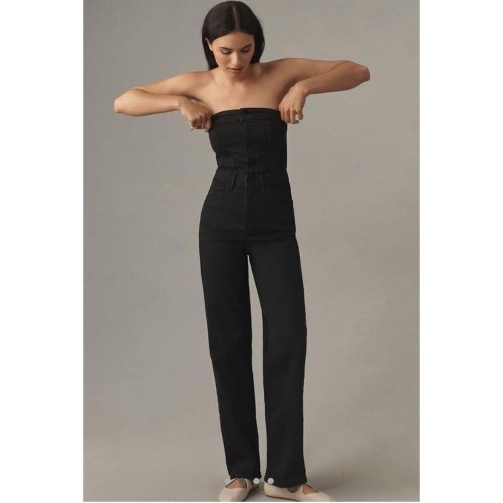 Good American Fit For Success Tube Jumpsuit Faded / Washed Black Size Small